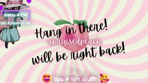 Snapshot of abruisedpeach chatting on May 2, 3:11 am Peach online show from May 2, 3:11 am