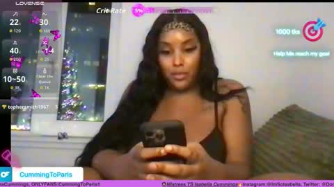 Snapshot of cummingtoparis chatting on December 3, 3:47 am Cumming To Mistress Isabella Cummings online show from December 3, 3:47 am