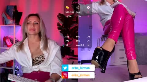 Erika      online show from April 2, 2:15 pm