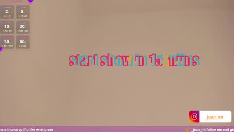 Snapshot of juanmiiss chatting on October 20, 10:59 am Juan Miguel online show from October 20, 10:59 am