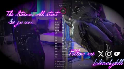 Snapshot of latexrubydoll chatting on February 22, 3:56 am Latex Ruby online show from February 22, 3:56 am