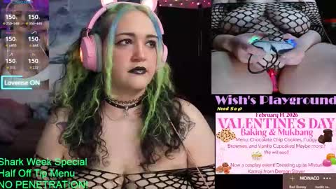 Snapshot of nevermakeawish chatting on February 11, 4:45 pm Wishs Playground online show from February 11, 4:45 pm