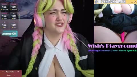 Snapshot of nevermakeawish chatting on February 15, 4:42 am Wishs Playground online show from February 15, 4:42 am