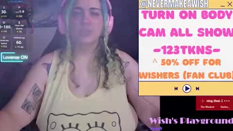 Snapshot of nevermakeawish chatting on February 26, 6:29 pm Wishs Playground online show from February 26, 6:29 pm