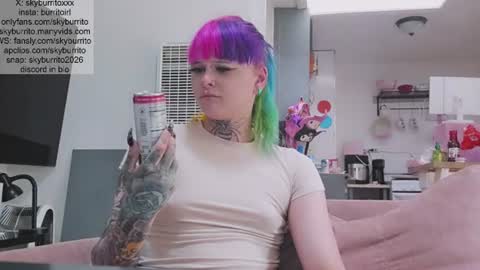 Snapshot of queer_burrito chatting on June 23, 12:30 am Sky Burrito online show from June 23, 12:30 am