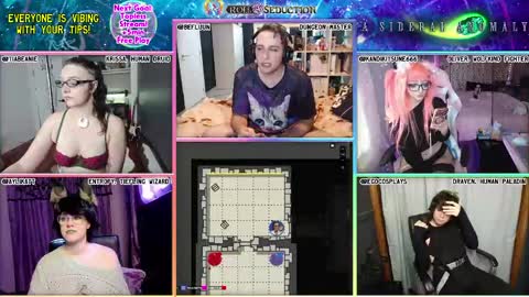 Snapshot of rollseduction chatting on May 19, 11:55 pm Roll For Seduction online show from May 19, 11:55 pm
