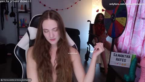 Snapshot of samanthahayesxoxo chatting on February 12, 9:11 pm The Real Samantha Hayes haha online show from February 12, 9:11 pm