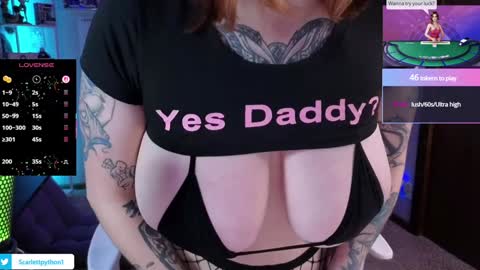 Snapshot of scarlettpython1 chatting on February 17, 12:29 am Scarlett online show from February 17, 12:29 am