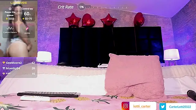 Snapshot of LottiCarter chatting on February 20, 8:17 am LottiCarter online show from February 20, 8:17 am