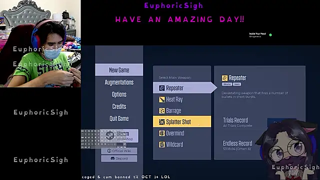 Snapshot of EuphoricSigh chatting on July 14, 4:39 am EuphoricSigh online show from July 14, 4:39 am