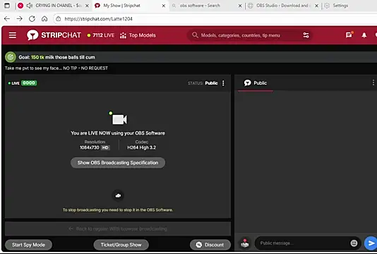 Snapshot of Latte1204 chatting on October 18, 10:38 am Latte1204 online show from October 18, 10:38 am