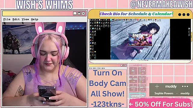 Snapshot of nevermakeawish chatting on June 18, 11:14 am nevermakeawish online show from June 18, 11:14 am