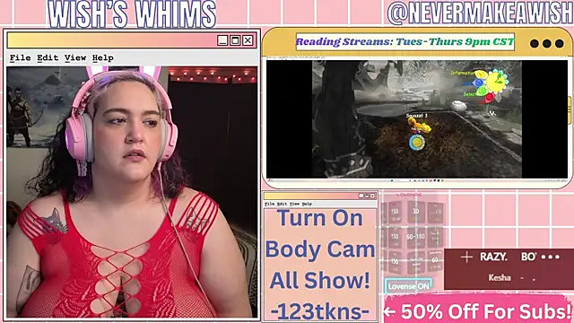 Snapshot of nevermakeawish chatting on July 19, 10:19 am nevermakeawish online show from July 19, 10:19 am