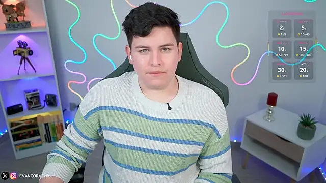 EvanCorvinx online show from February 22, 3:10 pm