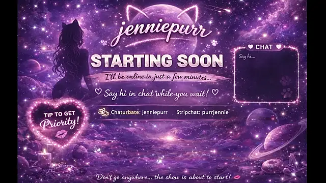 purrjennie online show from March 29, 5:46 pm