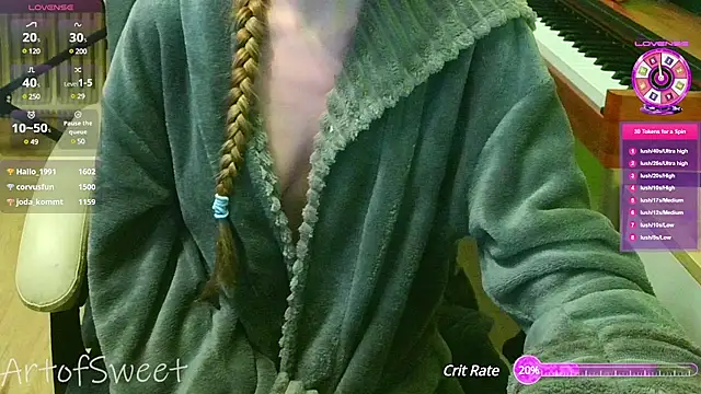 Snapshot of ArtofSweet chatting on January 18, 12:02 am ArtofSweet online show from January 18, 12:02 am