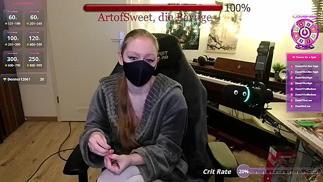Snapshot of ArtofSweet chatting on July 1, 7:02 pm ArtofSweet online show from July 1, 7:02 pm