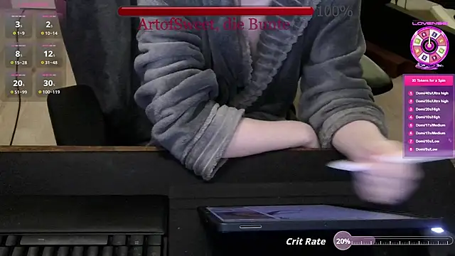 Snapshot of ArtofSweet chatting on July 20, 7:05 pm ArtofSweet online show from July 20, 7:05 pm